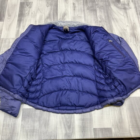 ✅VTG Patagonia Goosedown Filled Puffer Jacket Womans S Purple *STAINED/RIPPED - Picture 5 of 13
